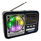 Rádio Retro Vintage Bluetooth Antigo Am Fm Sd Mp3 Led Mini