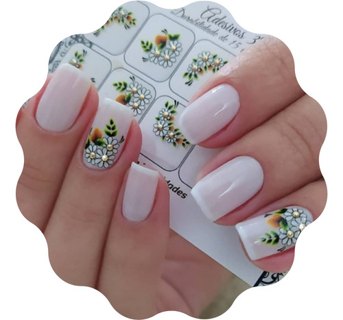 Unhas Decoradas Kit 60 Adesivos De Unhas 3d Florais - 6 Cart