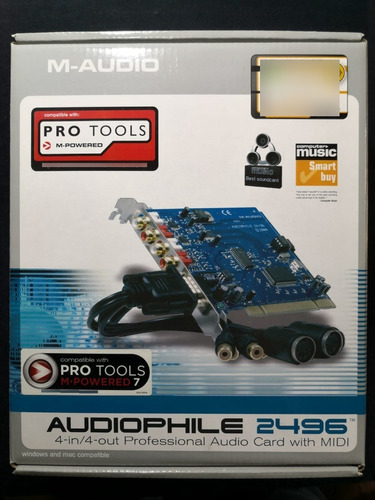 Placa De Sonido Audiophile 2496 M-audio, 4 In/out, Midi, Pro
