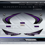 Calcos Yamaha Ybr 125 Negra - Variante Violeta - Insignia