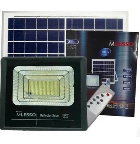 Reflector Solar Led 200 Watts Mlesso Con Panel Y Control 