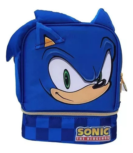 Lonchera Sonic Liso Niño Térmica Escolar Azul