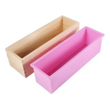 Molde Rectangular De Silicona Para Jabón, Caja De Madera, He