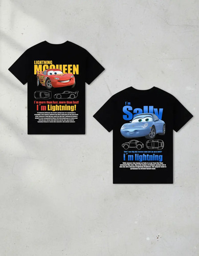 Pack Playeras Cars Rayo Mcqueen & Sally Para Parejas
