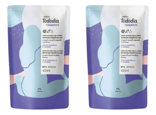 Refil Todanoite Creme Chá De Camomila E Lavanda- 02 Unidades