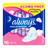 Toallitas Femeninas Always Suave Maxi Protección 16 Un