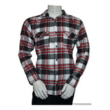 Camisa Slim Leñadora Manga Larga Roja/negra