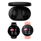 Smartwatch D18 Negro Y Rosa + Auriculares Xiaomi Súper Combo