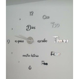 Reloj De Pared 3d Tamaño Grande 100x100cm + Frase En Vinilo 