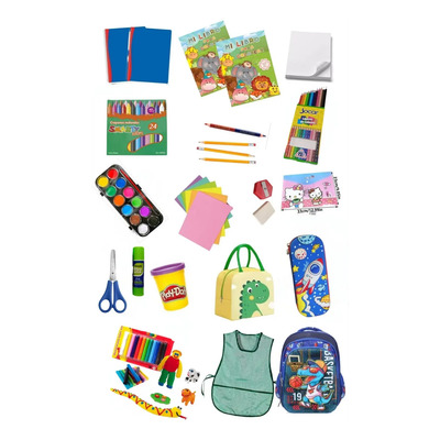 Paquete Kit Utiles Escolares Kinder Preescolar Bata Mochila | Meses sin interés