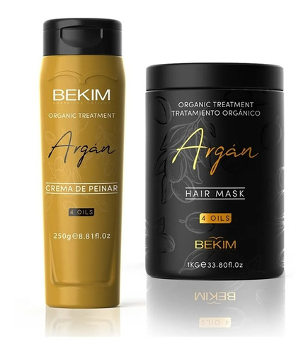 Kit X 1 Máscara 4 Oils 1kg + 1 Crema De Peinar Argán Bekim