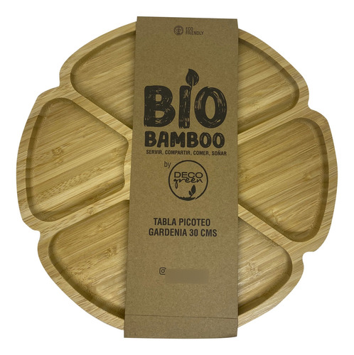 Tabla De Picoteo Bio Bamboo Flor 30 Cm