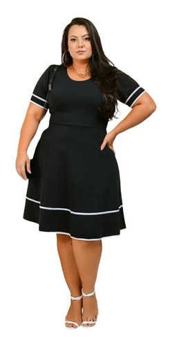 Vestido Evangélico Barato Midi Rodado Godê Moda Plus Size