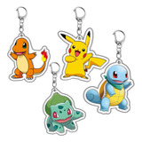 Llavero Pokemon Acrilico Pikachu Squirtle Charmander 4pcs