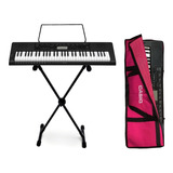 Kit Teclado Casio Musical Ctk3500 5/8 Completo Com Capa Rosa