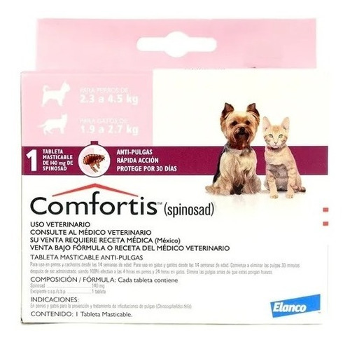 Comfortis Tableta Anti-pulgas Perros 2.3 A 4.5kg. Entrega Ya