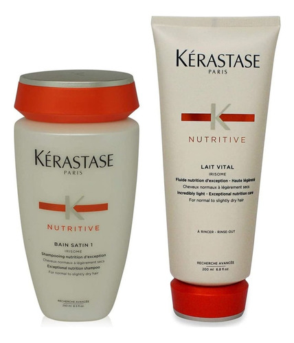 Kerastase Bain Satin 1 8.5 Oz Y Lait Vital 6.8 Oz 1 Juego