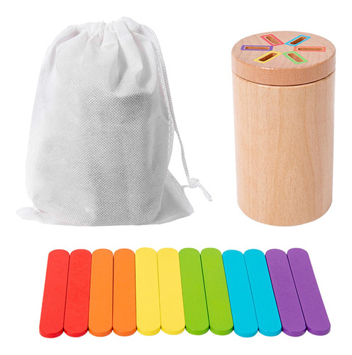 Juguete Montessori Con Palitos Y Bolsa De Almacenamiento,