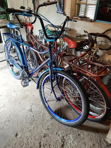 Bicicleta Barra Circular Monark Azul Transformada 