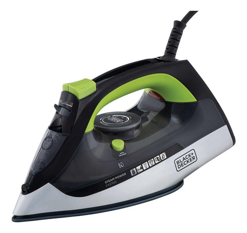 Ferro De Passar Roupa Black Decker Com Vaporizador Sistema Antigotejamento Preto Verde E Branco Modelo Fx2700 110v