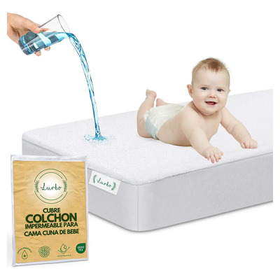 Protector Impermeable De Colchón 95x140cm Protector De Cuna Color Blanco Cama Cuna | Envío gratis