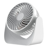 Ventilador De Piso Y Escritorio Pequeño Recargable P/oficina Estructura Blanco Aspas Negro