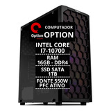 Computador Pc Cpu Core I7 10ª Geração 16gb Ram Ddr4 Ssd 1tb