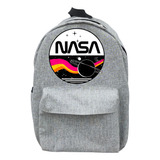 Mochila Color Gris Estampado De Astronautas Nasa Logotipo