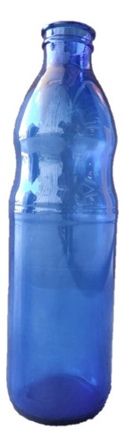 Botella De Vidrio Azul 1 Litro Salsa Tomate Agua X 6 Unid