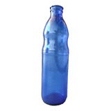 Botella De Vidrio Azul 1 Litro Salsa Tomate Agua X 6 Unid