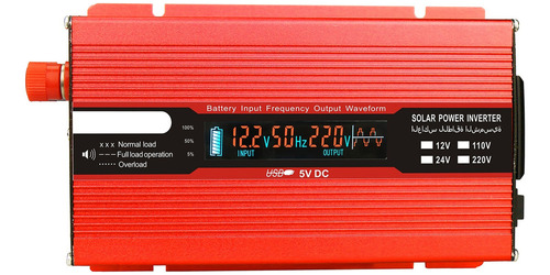 Convertidor De Voltaje Rojo 1000w 2000w 12v 240v Inversor Us