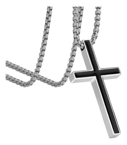 Collar Cruz Plata Cadenas Acero Inoxidable Joyeria Hombres