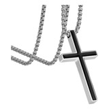 Collar Cruz Plata Cadenas Acero Inoxidable Joyeria Hombres