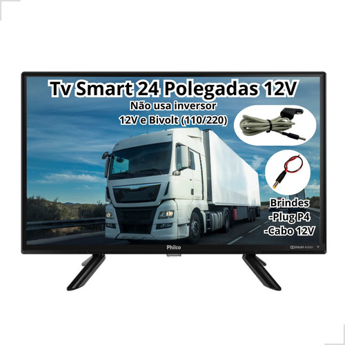 Tv Smart Digital 24 Polegadas Caminhão 12v Led Hd 110/220v 