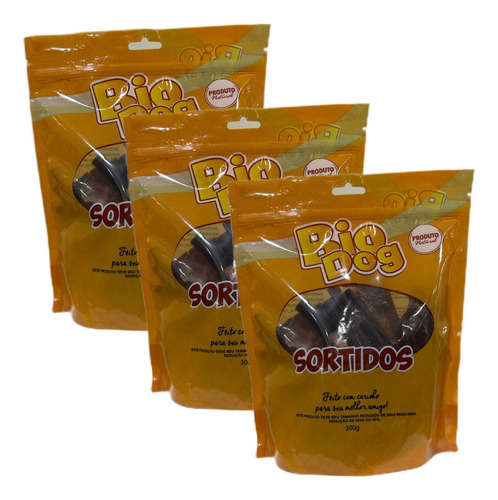 3x Petiscos Natural Bio Dog Clássicos Sortidos-p/ Cães-300g