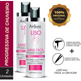 2 Progressiva De Chuveiro Liso Anjore 300ml Alisa E Matiza