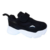 Zapatillas Infantiles Urbanas Deportivas Velcro Negro 7160