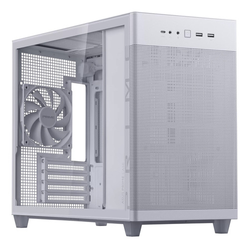 Gabinete Asus Prime Ap201 White Micro Atx Vidrio Templado C