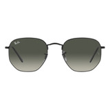 Óculos De Sol Masculino E Feminino Hexagonal Ray-ban Cor Da Armação Preto Cor Da Haste Preto Cor Da Lente Degrade Cinza Desenho Irregular