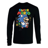 Camiseta Manga Larga Super Mario Bros Sonic Camibuso Sueter 