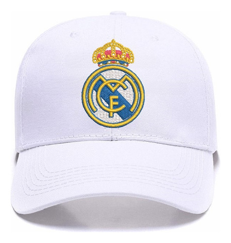 Gorro Jockey Visera Curva Real Madrid Futbol Bordado