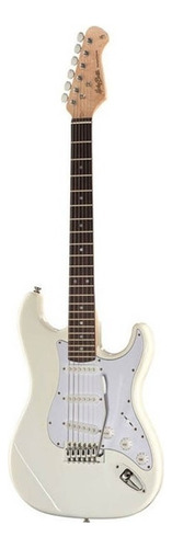 Guitarra Eléctrica Harley Benton Standard Series St-20 De Tilo White High-gloss Brillante Con Diapasón De Arce Asado