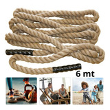 6 Metro Cuerda Gruesa Crossfit Battling Ropes 1.9in Gimnasio Color Beige