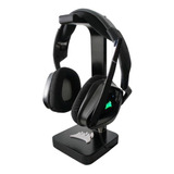 Suporte Preto Para Headset Fone De Ouvido Em Mdf