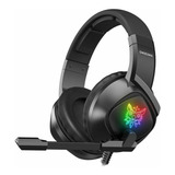 Audífonos Gamer Onikuma K19 Negro Con Luz  Rgb Led