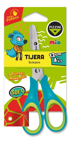 Tijera Pizzini Engomada Para Zurdo 12 Cm Soft Escolar