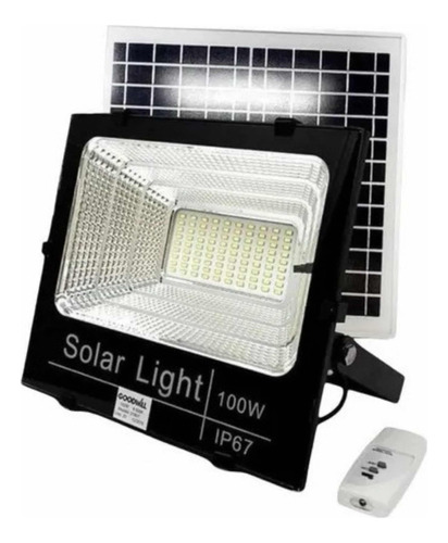 Reflector Solar 100w Lámpara Led Panel Solar Control Remoto