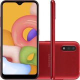 Smartphone Samsung Galaxy A01 32gb 2gb Ram Tela 5.7 Android Cor Vermelho