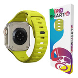 Pulseira De Silicone Mariner Compativel Com Apple Watch Ultra 1 E 2 Iwatch 9 8 7 6 5 4 3 2 1 Se 42mm 44mm 45mm Ultra 49mm Cor Amarelo Limão