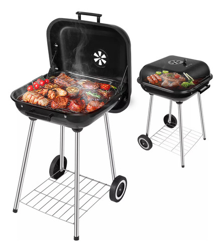 Novangua K-132 Asador De Carbón Portátil Diámetro 46cm Color Negro